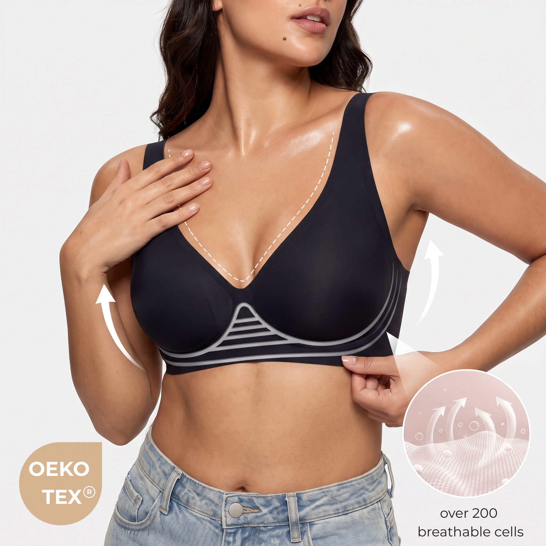 Deep V Jelly Bra No Underwire