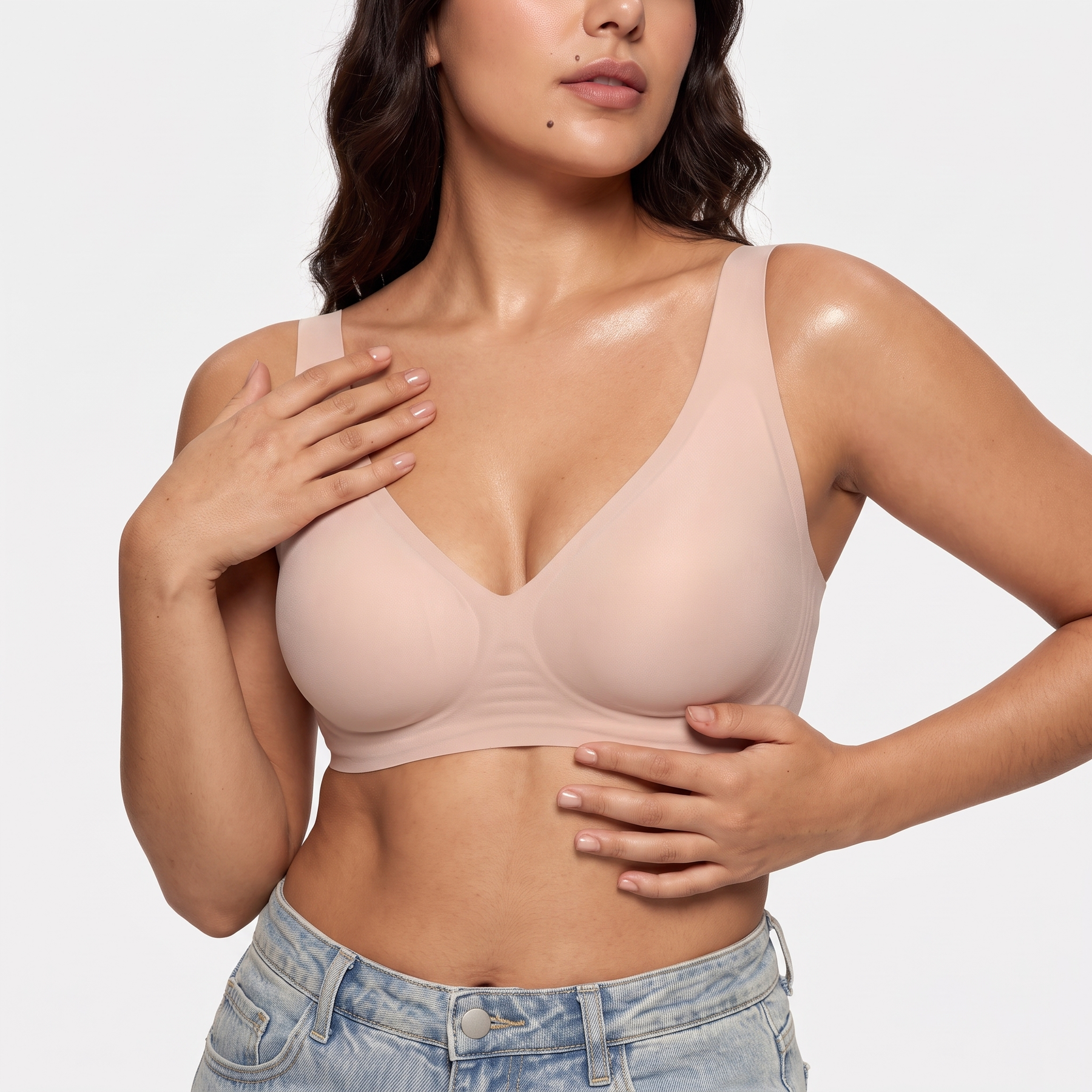 Deep V Jelly Bra No Underwire